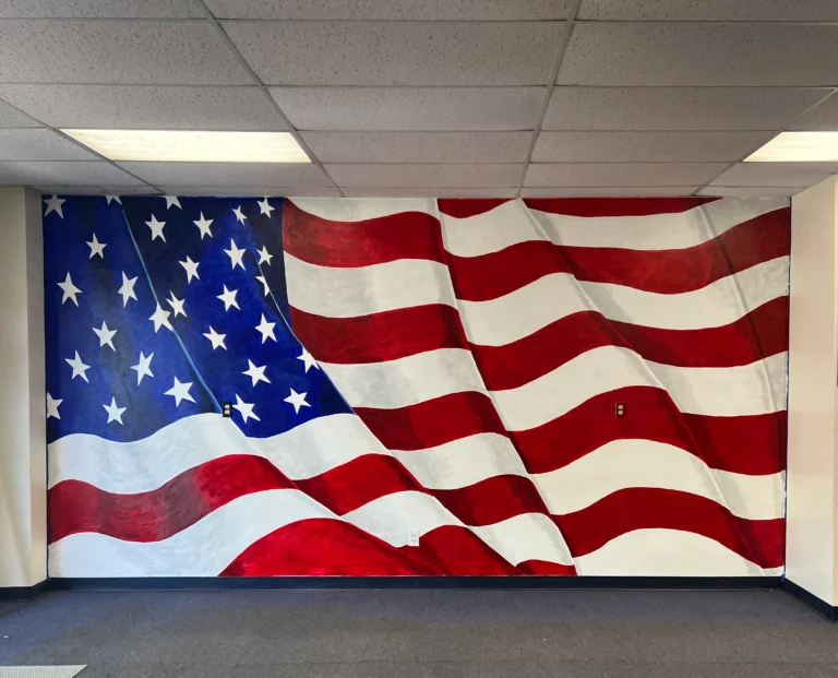 mural of American flag