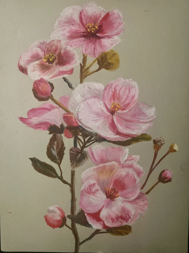 oil pastel flower art