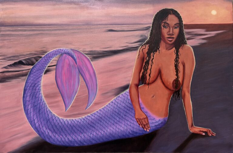 black mermaid painting commission